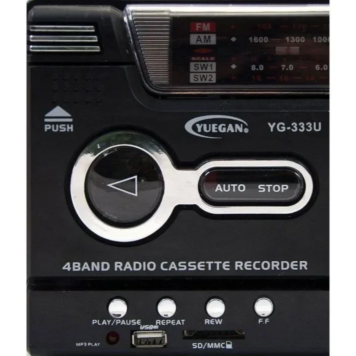 Yuegan YG-333U Φορητό Ραδιόφωνο Ρεύματος / Μπαταρίας με USB Μαύρο