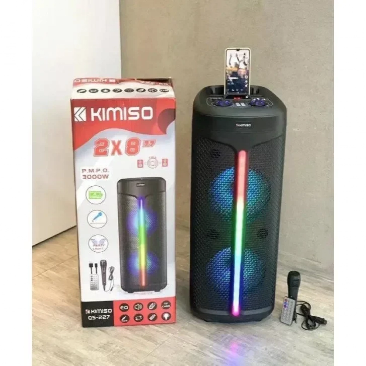 Ηχείο με λειτουργία Karaoke Kimiso QS-227 σε Μαύρο Χρώμα