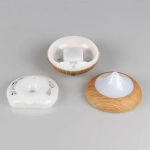 Led Συσκευή Αρωματοθεραπείας Υπερήχων Humidifier Καφέ 400ml