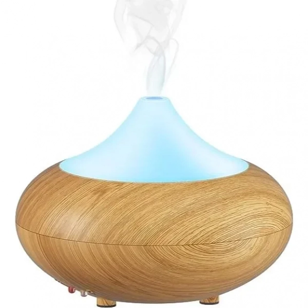 Led Συσκευή Αρωματοθεραπείας Υπερήχων Humidifier Καφέ 400ml