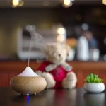 Led Συσκευή Αρωματοθεραπείας Υπερήχων Humidifier Καφέ 400ml