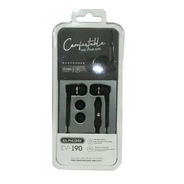 Handsfree Ακουστικά Elmcoei EV190 In-ear με Σύνδεση 3.5mm Jack Μαύρα