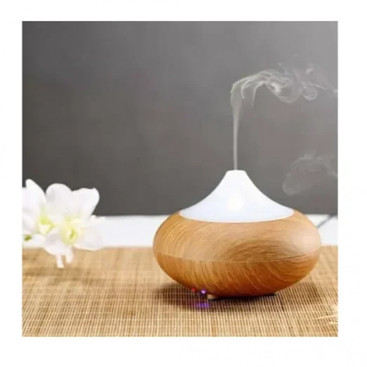 Led Συσκευή Αρωματοθεραπείας Υπερήχων Humidifier Καφέ 400ml