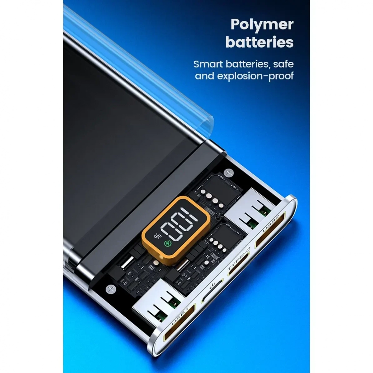 Διάφανο Powerbank Μπαταρία 20000mAh με 2 Θύρες USB 22.5 W Fast Charging Y161