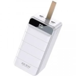 WK WP-271 Power Bank 80000mAh 22.5W με 3 Θύρες USB-A και Θύρα USB-C Power Delivery / Quick Charge 3.0 Minre White