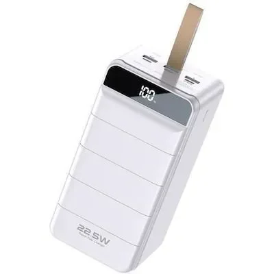Wk Wp-271 Power Bank 80000Mah 22.5W Με 3 Θύρες Usb-A Και Θύρα Usb-C Power Delivery / Quick Charge 3.0 Minre White