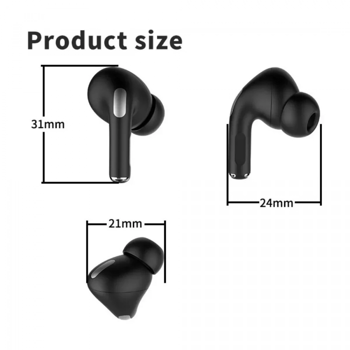 Bluetooth Ακουστικά i3 Pro In-ear με Θήκη Φόρτισης – Μαύρο