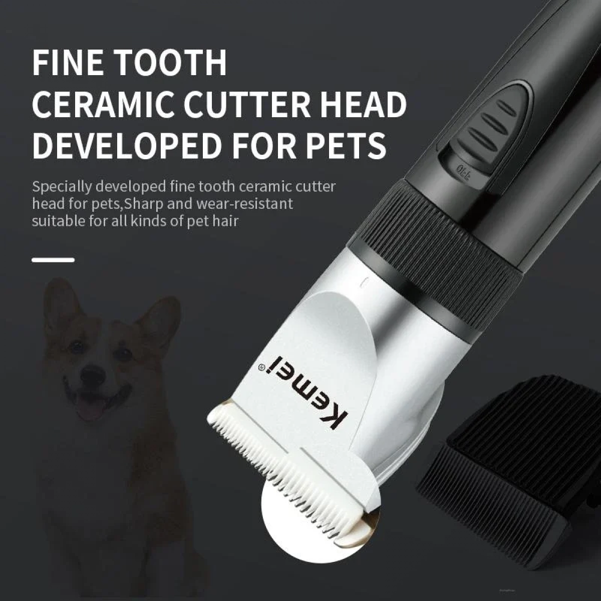 KEMEI KM-CW11 Pet Professional Trimmer Επαναφορτιζόμενο σετ κουρέματος για κατοικίδια - Image 7