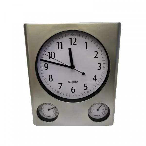 Ρολόι τοίχου Χαλαζία Quartz Clock Ασημί