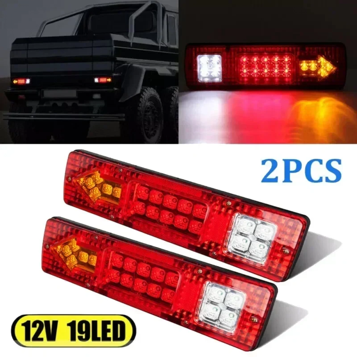 Φανάρι σήμανσης LED φορτηγού 12V/24V μαύρο 2τμχ