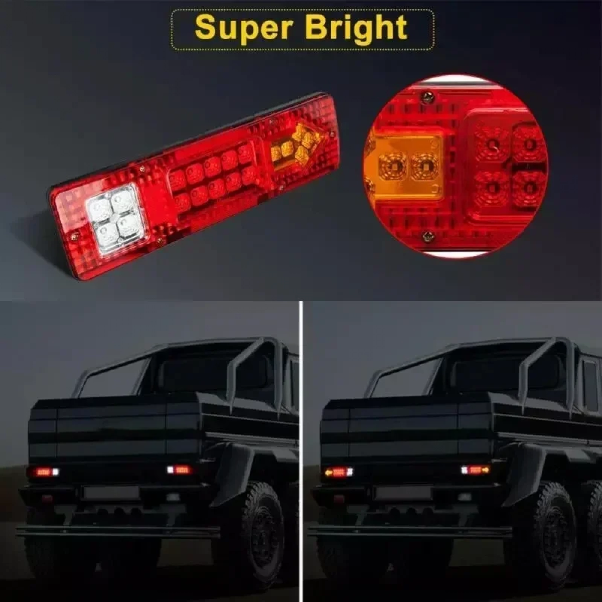Φανάρι σήμανσης LED φορτηγού 12V/24V μαύρο 2τμχ