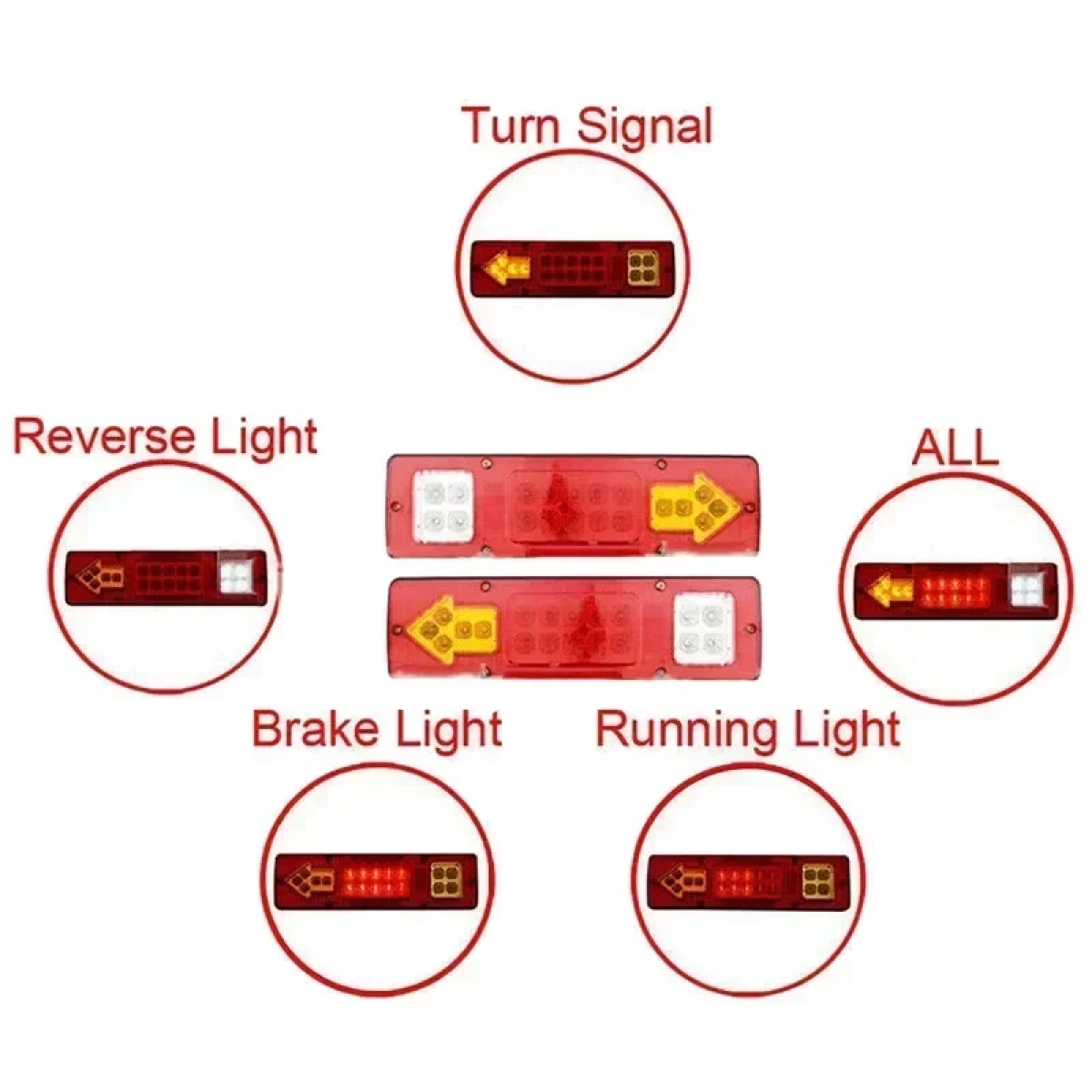 Φανάρι σήμανσης LED φορτηγού 12V/24V μαύρο 2τμχ