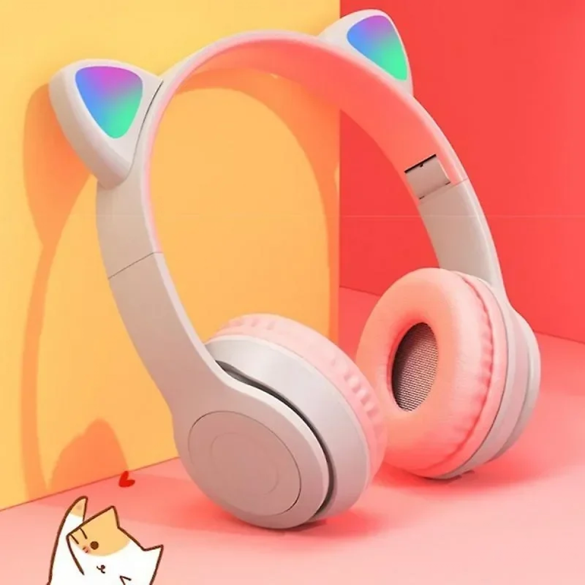 Ακουστικά ασύρματα bluetooth Cat Ear P47M γκρι - Image 2
