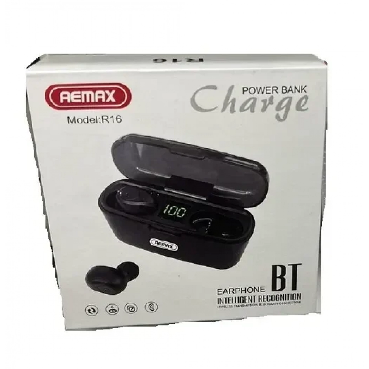 Ασύρματο ακουστικό Bluetooth με ενσωματωμένο φορτιστή Remax R16 - Image 2