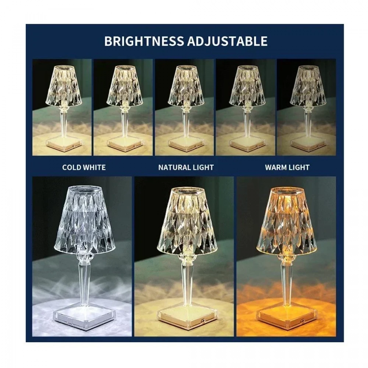Διαφανές επιτραπέζιο φωτιστικό Crystal lamp