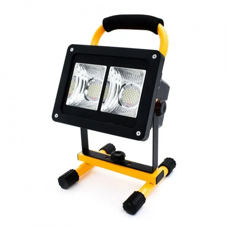Φορητός Επαναφορτιζόμενος Προβολέας LED 60W USB OEM W864B – Μαύρο, Κίτρινο