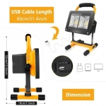 Φορητός Επαναφορτιζόμενος Προβολέας LED 60W USB OEM W864B – Μαύρο, Κίτρινο