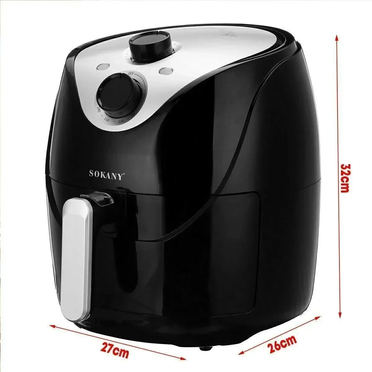 Φριτέζα αέρος 1500W με αποσπώμενο κάδο 4.8lt Sokany HB-8009 μαύρο - Image 2