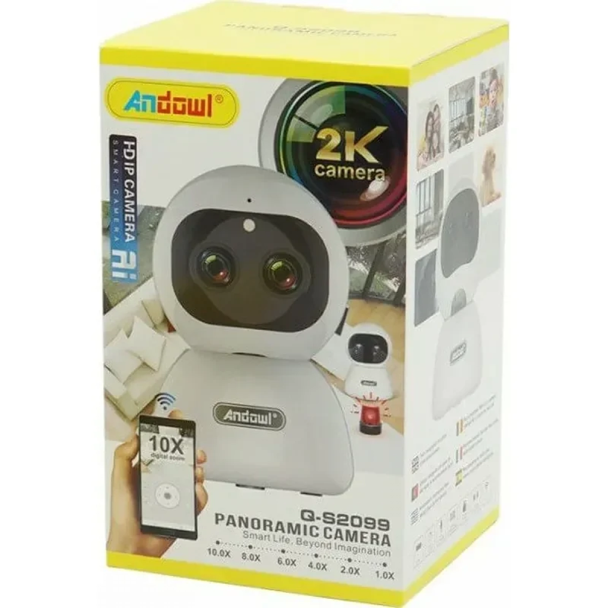 IP Κάμερα Τύπου Θόλος 2K 360º WiFi Android/iOS & Αναγνώριση Προσώπου Andowl Q-S2099 – Λευκό
