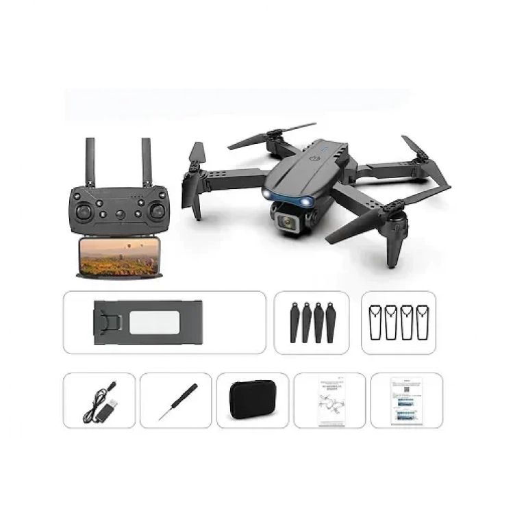 Πτυσσόμενο αεροσκάφος mini drone με τηλεχειριστήριο K3 E99pro μαύρο