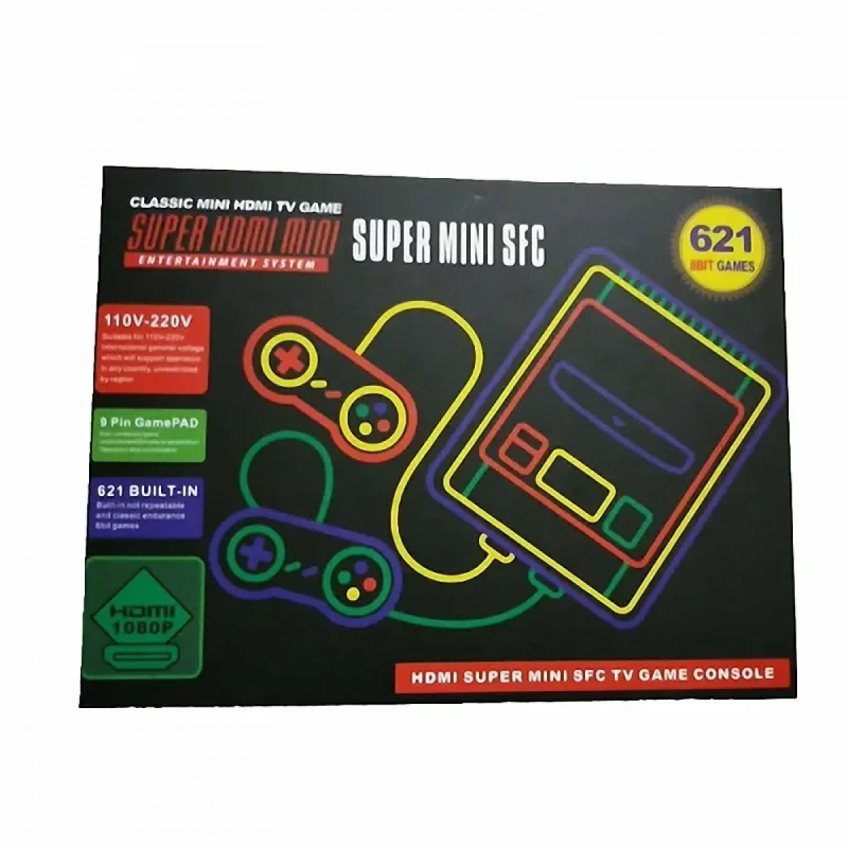 Retro κονσόλα παιχνιδομηχανή 621 παιχνίδια HDMI super mini SFC