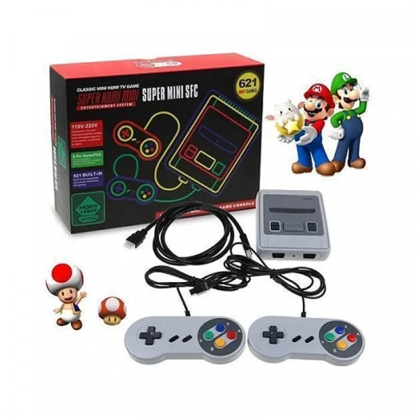 Retro κονσόλα παιχνιδομηχανή 621 παιχνίδια HDMI super mini SFC