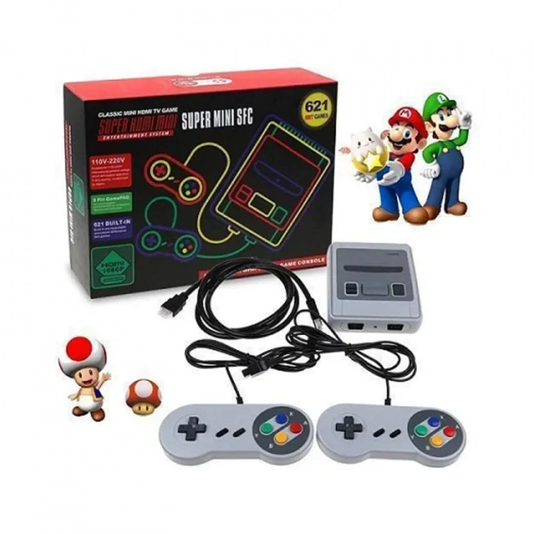 Retro κονσόλα παιχνιδομηχανή 621 παιχνίδια HDMI super mini SFC