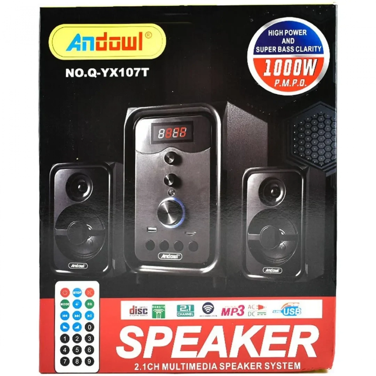 Σύστημα ηχείων υπολογιστή 2.1 Andowl με ισχύ 15W Q-YX107T μαύρο