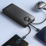 Powerbank 10000 mah με 4 καλώδια φόρτισης awei P133K (Μαύρο)