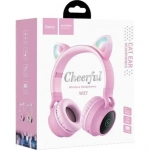 Ακουστικά ενσύρματα/ασύρματα Cat Ear Hoco W27 ροζ