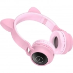 Ακουστικά ενσύρματα/ασύρματα Cat Ear Hoco W27 ροζ