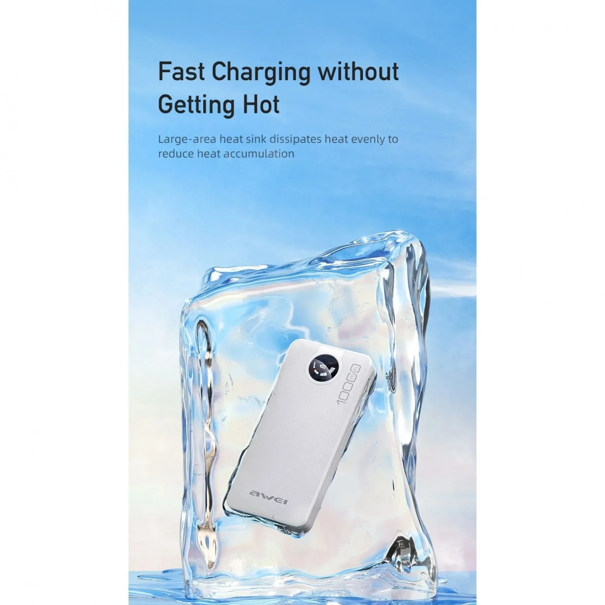 Powerbank 10000 mah με 4 καλώδια φόρτισης awei P133K (Μαύρο)