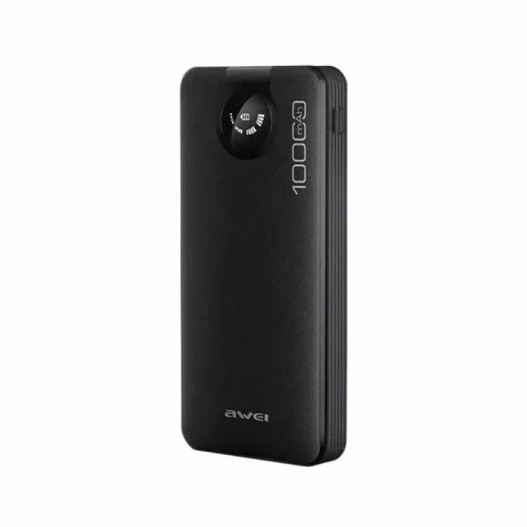 Powerbank 10000 mah με 4 καλώδια φόρτισης awei P133K (Μαύρο)