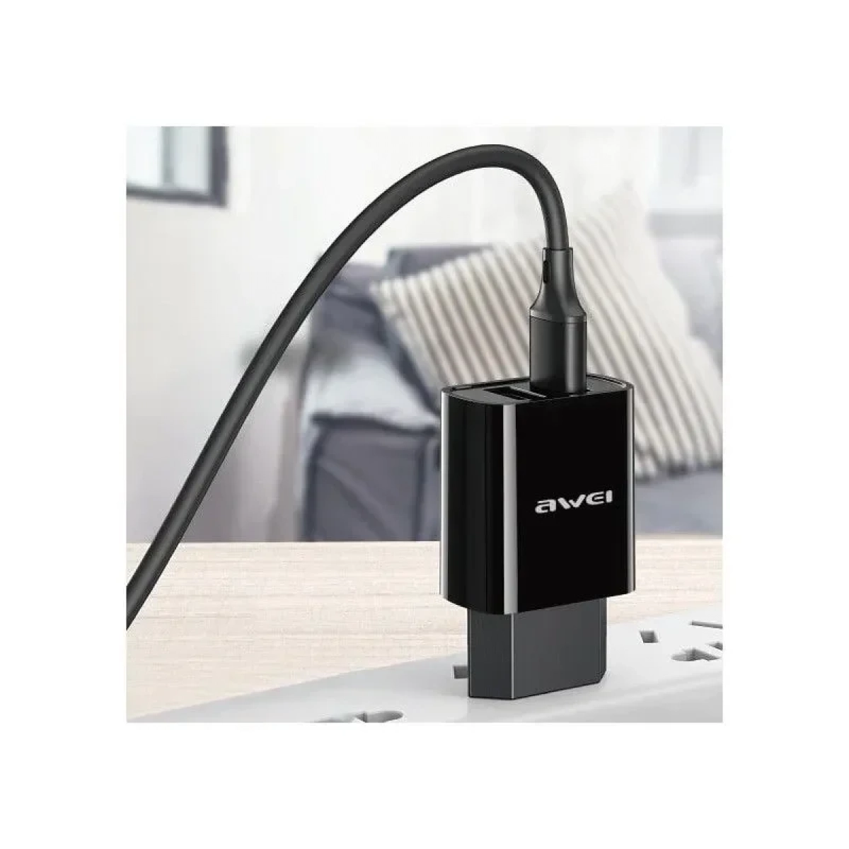 Φορτιστής Πρίζας 2 Θύρες USB 2.1A Fast Charging Awei C3