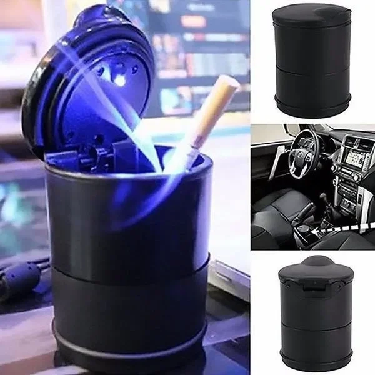 Σταχτοδοχείο Αυτοκινήτου με Μπλε Φως LED CTC-036