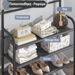 Έπιπλο Εισόδου με Κρεμάστρα και 4 ράφια 65x26x153εκ Μαύρο
