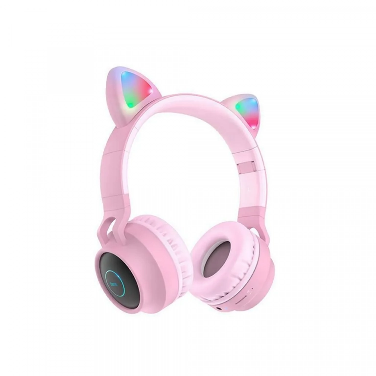 Ακουστικά ενσύρματα/ασύρματα Cat Ear Hoco W27 ροζ