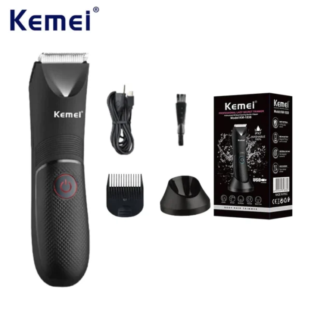 Kemei KM-1838 Επαναφορτιζόμενη Κουρευτική Μηχανή - Image 2