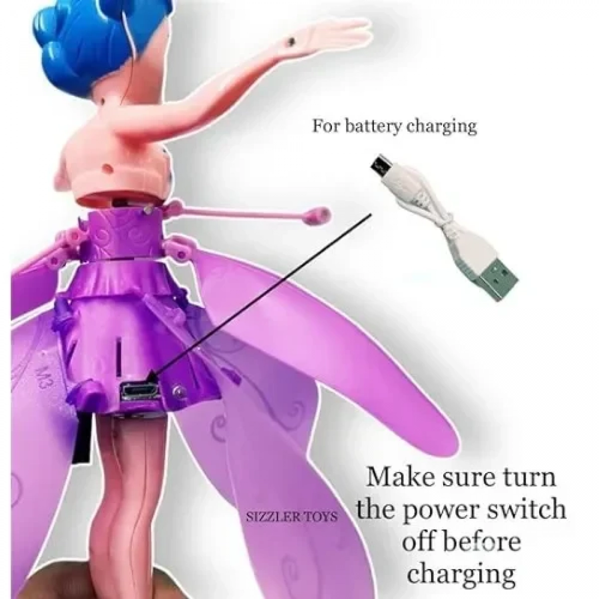 Κούκλα ιπτάμενη νεράιδα Beautiful Flying Fairy Doll Μωβ