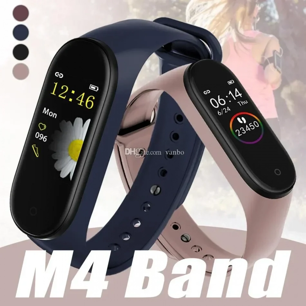 Smart Band Ρολόι με Bluetooth – M4 – OEM, σε ροζ χρώμα
