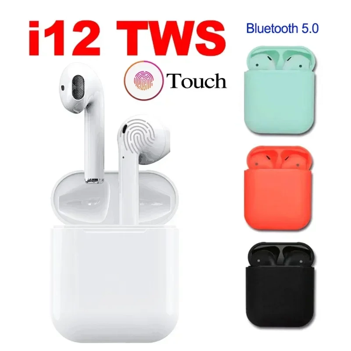 Ασύρματα Ακουστικά Earbuds Bluetooth v5 i12 TWS Wireless Touch OEM