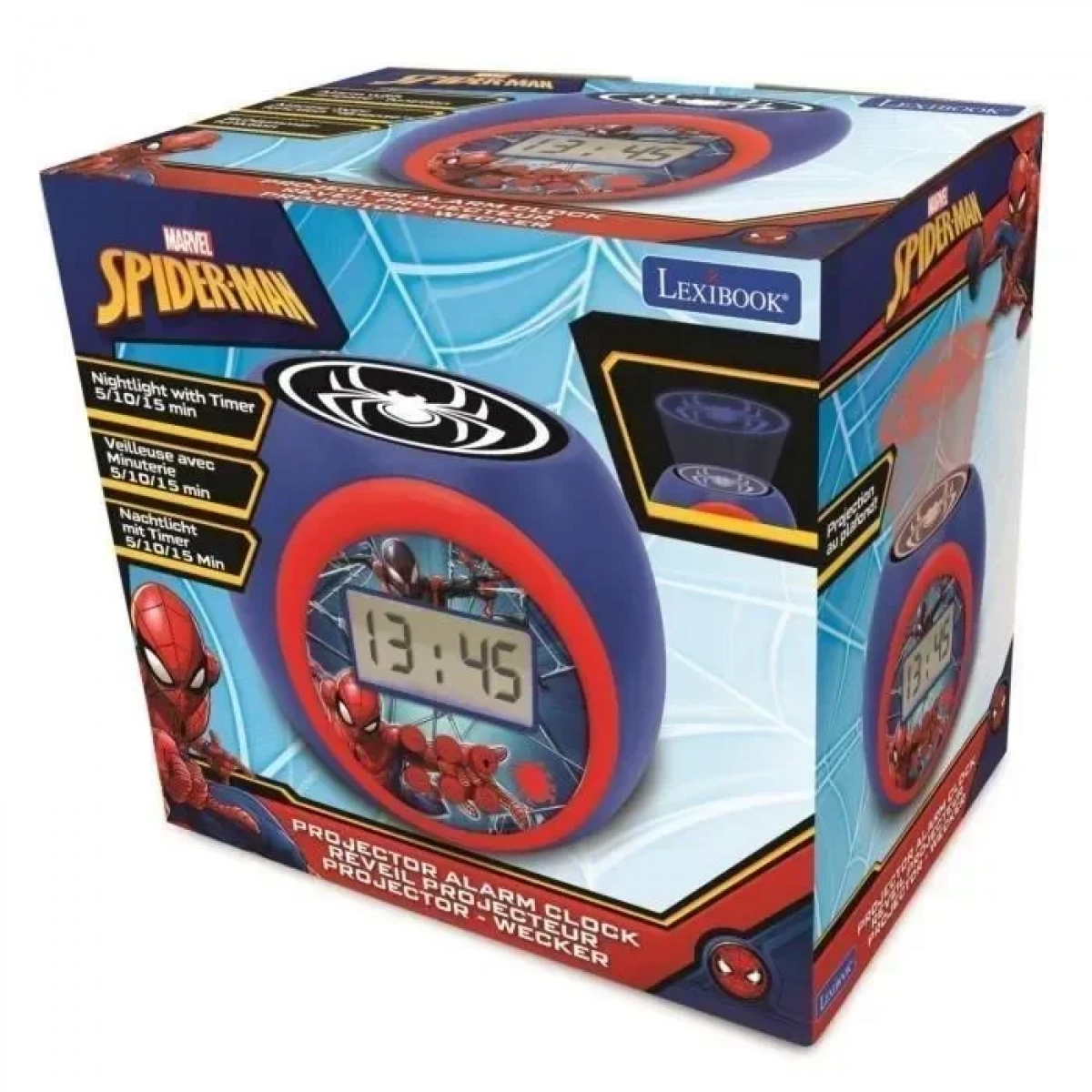 Παιδικό Ρολόι Ξυπνητήρι με Projector Lexibook Spiderman και ΔΩΡΟ η λαμπάδα - Image 7