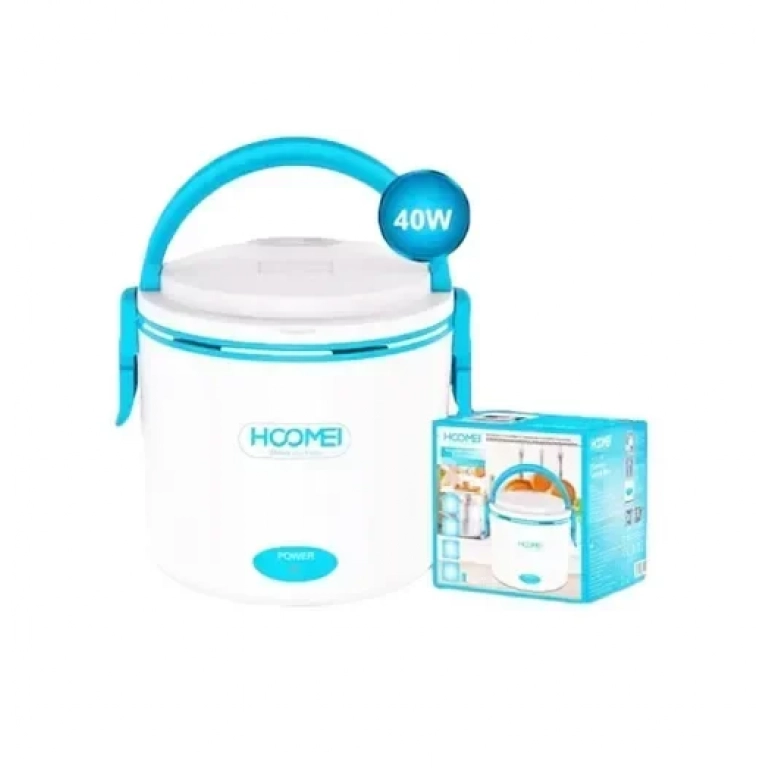 Hoomei HM-5650B Δοχείο Φαγητού Inox 0.7L, 171x157x154mm με Ισχύ 40W σε Λευκό-Μπλε
