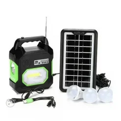 Ηλιακό σύστημα φωτισμού με 3 λάμπες LED,ραδιοφωνο,MP3 & Bluetooth GD-15 Super