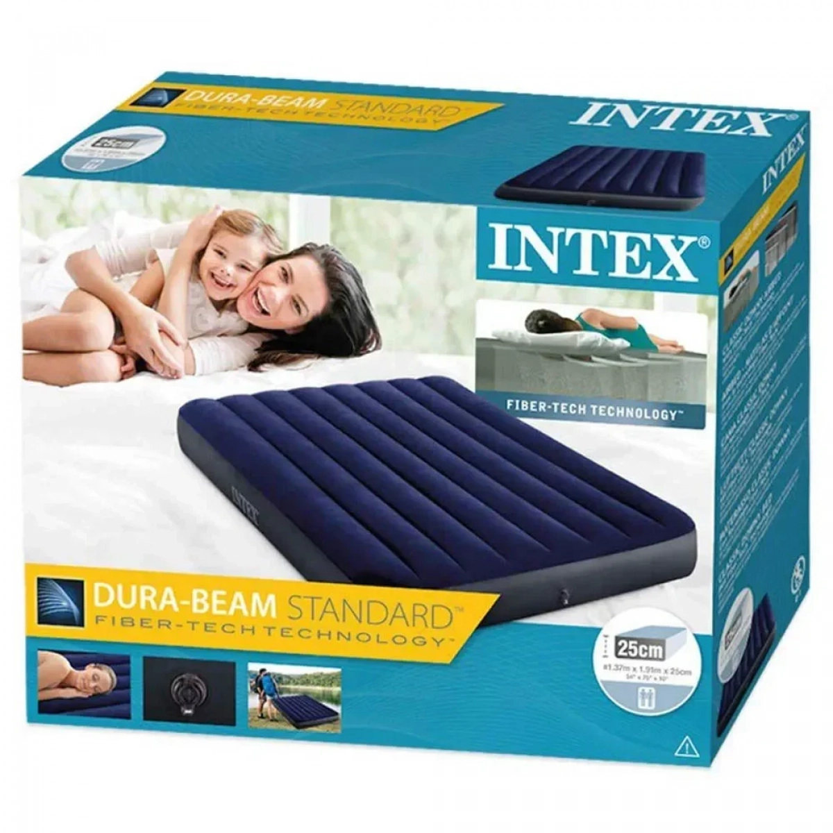 Intex Φουσκωτό Στρώμα Ύπνου Διπλό Classic Downy 64758 191x137x25εκ.