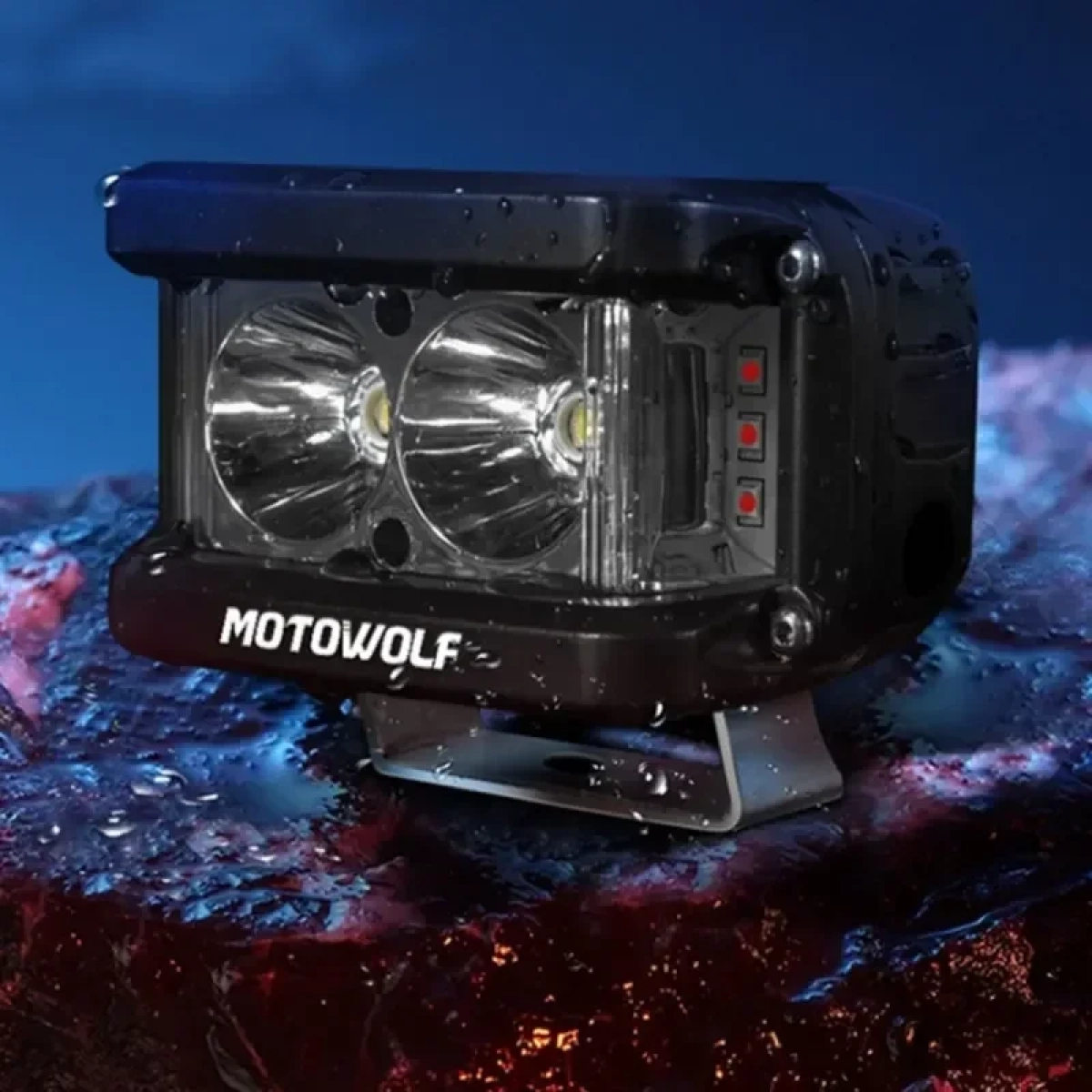 Προβολάκι Αλουμινίου Μοτοσυκλέτας 25W 12-80V 6500Κ Motowolf MDL5002 – Μαύρο