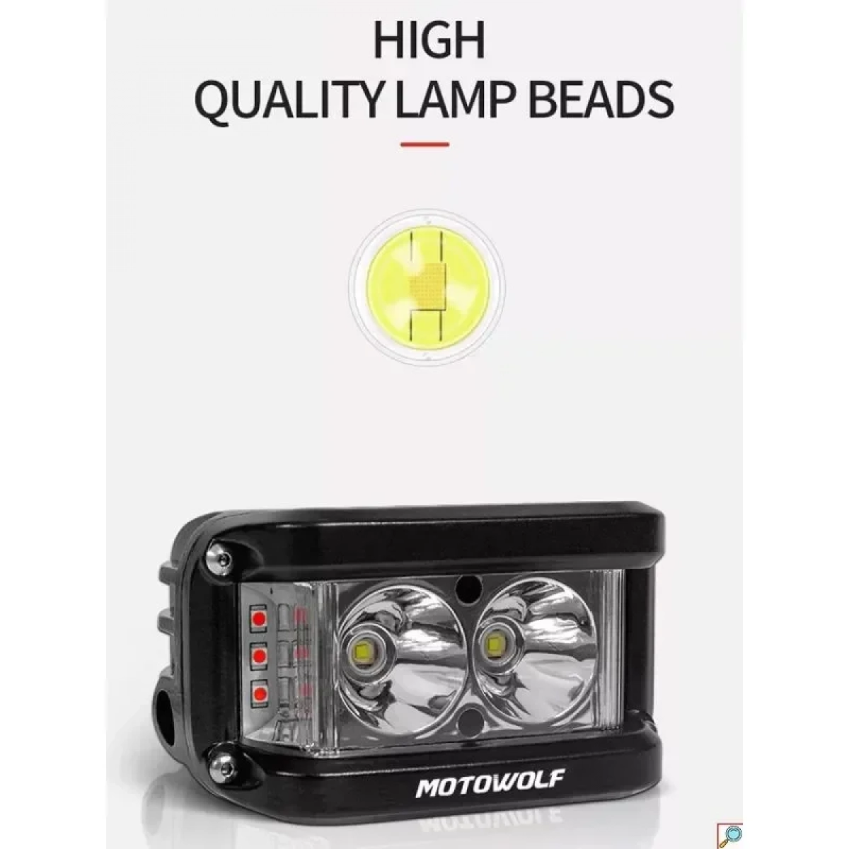 Προβολάκι Αλουμινίου Μοτοσυκλέτας 25W 12-80V 6500Κ Motowolf MDL5002 – Μαύρο