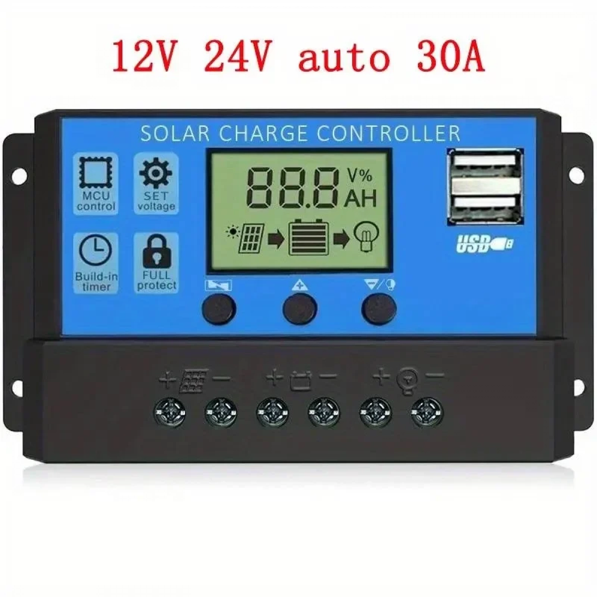Ρυθμιστής Φόρτισης 30A 12/24V OEM DY-003 – Μαύρο