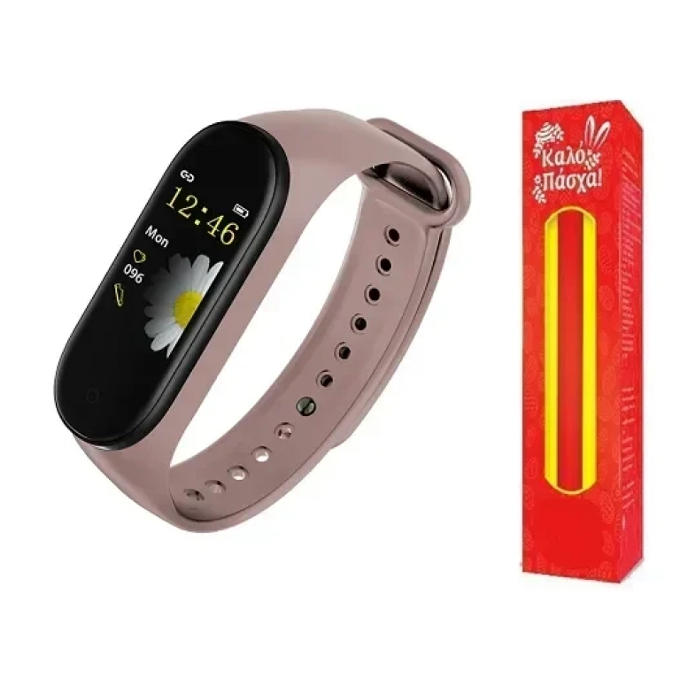 Smart Band Ρολόι M4 ροζ και ΔΩΡΟ η λαμπάδα