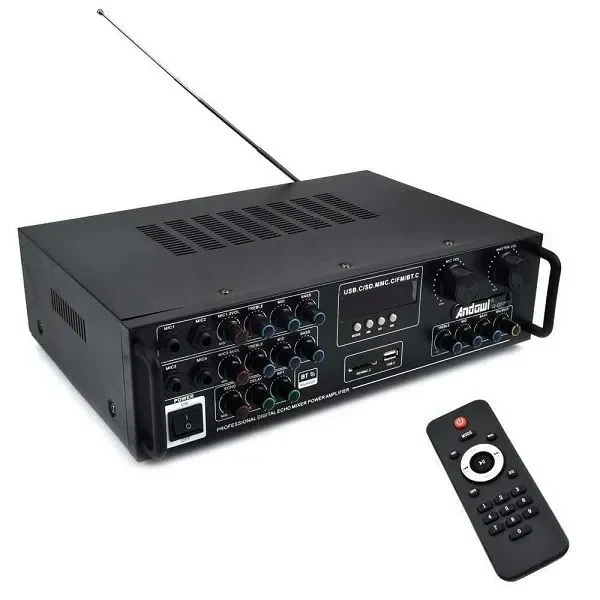 Ενισχυτής 300W με λειτουργία karaoke και τηλεχειριστήριο Andowl Q-GF777 μαύρο